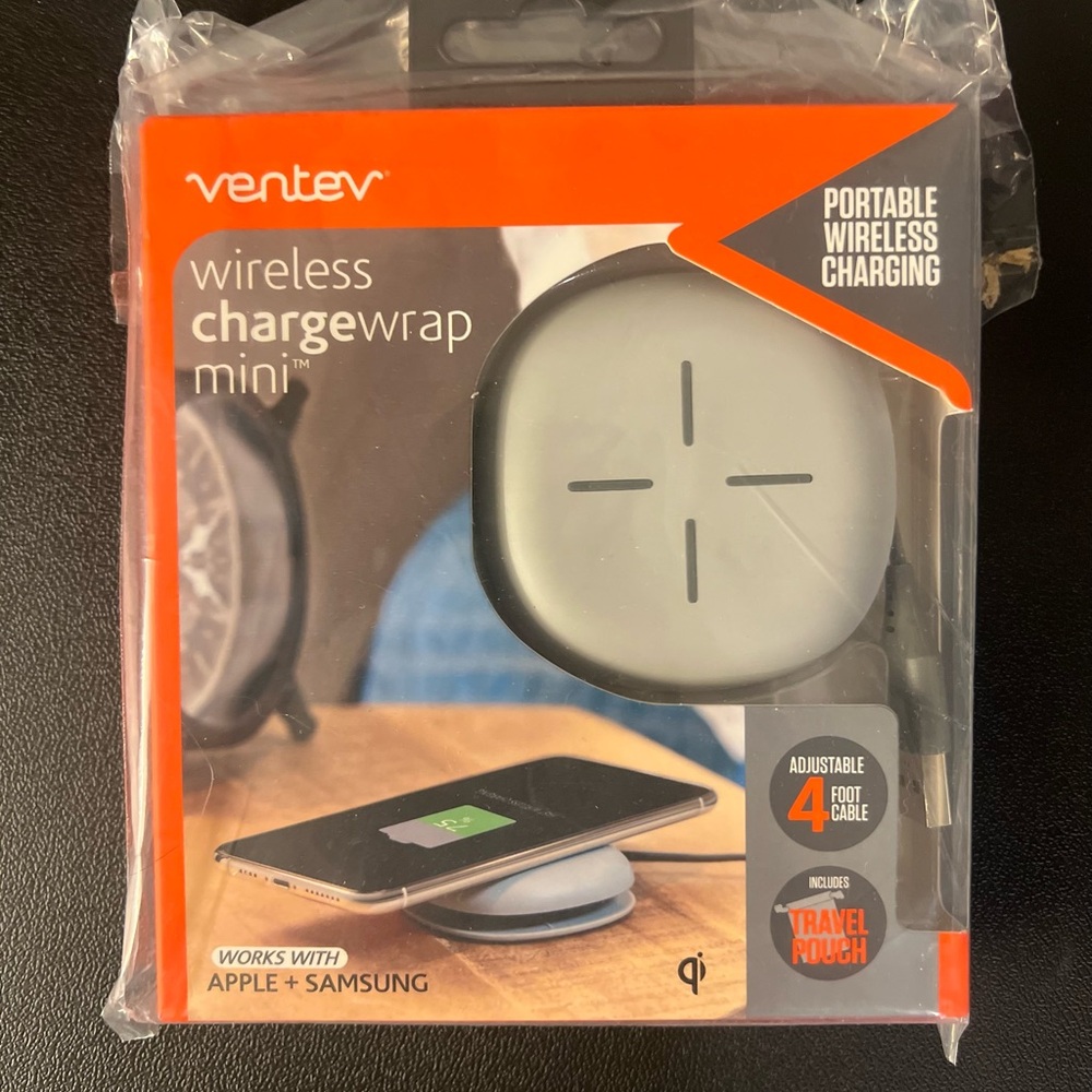 Ventev 5W Wireless ChargeWrap Mini Adjustable 4ft cable WCWMINIVNV - New